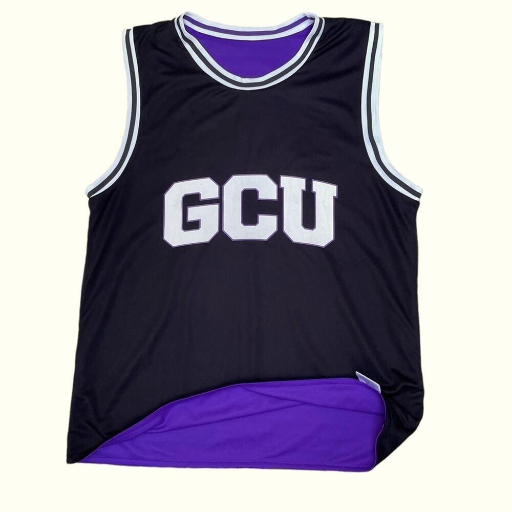 GCU Basketball Team Jersey Men L Reversible Havoc #49 Sleeveless Black Purple